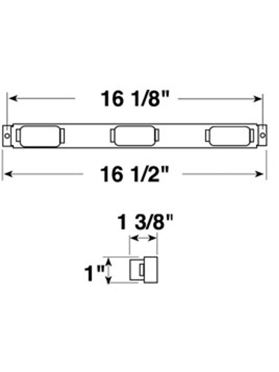 Peterson Incandescent Id Bar Light Mini White 16.63" x 1.42" 107-3R