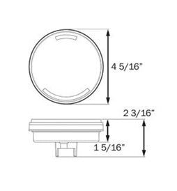 Optronics 4" Round Glolight Stop/Turn/Tail Clear Lens STL-101RCB